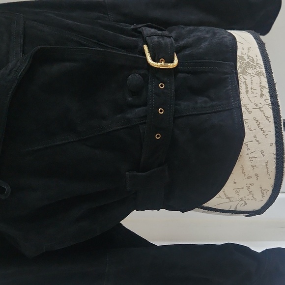 VERA PELLE VINTAGE SUEDE LEATHER CROPPED JACKET SIZE 42=10 usa - Picture 9 of 12